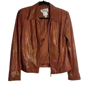 Joseph Ribkoff Trends Burnt Orange/Brown Weston Jacket Vintage 90s  Size US 6